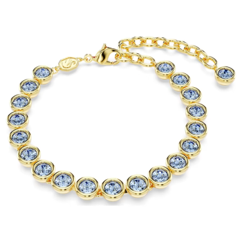 Imber bracelet Round cut Blue Gold-tone plated
