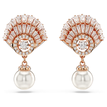 Idyllia drop earrings Shell White Rose gold-tone plated