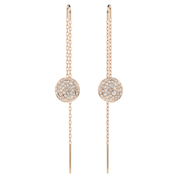 Meteora drop earrings White Rose gold-tone plated