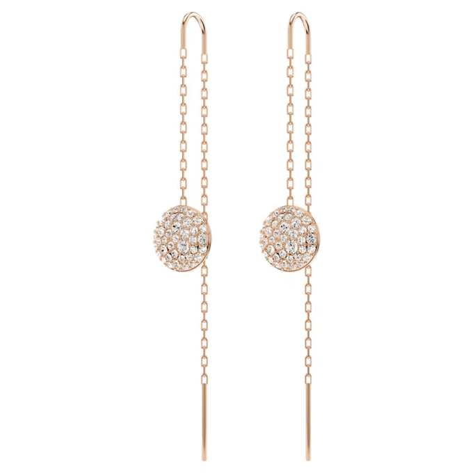 Meteora drop earrings White Rose gold-tone plated