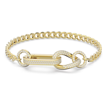 Dextera bracelet Pavé Mixed links White Gold-tone plated