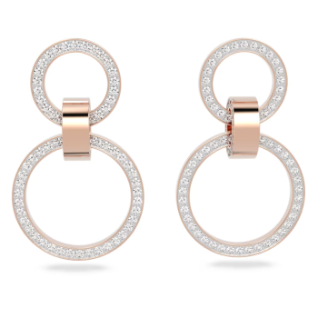 Hollow hoop earrings White Rose gold-tone plated