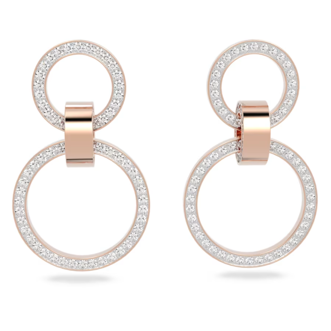 Hollow hoop earrings White Rose gold-tone plated