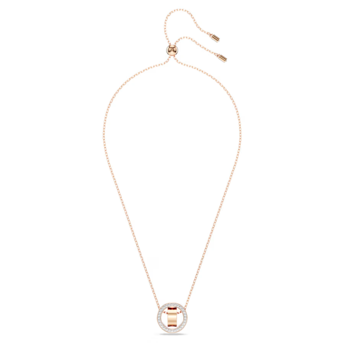 Hollow pendant White Rose gold-tone plated