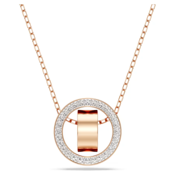 Hollow pendant White Rose gold-tone plated