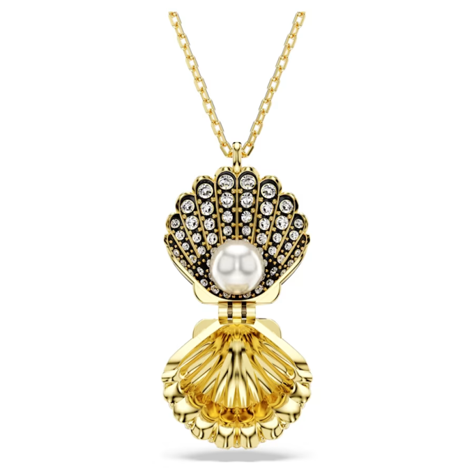 Idyllia pendant Crystal pearl Shell White Gold-tone plated