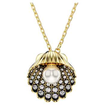 Idyllia Y pendant Crystal pearl Shell White Gold-tone plated