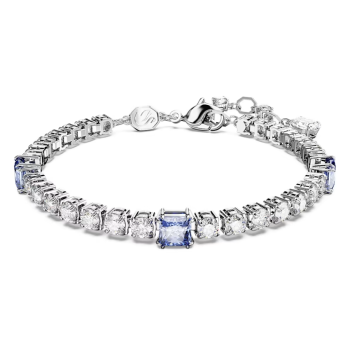 Matrix Tennis bracelet Mixed cuts Blue Rhodium plated