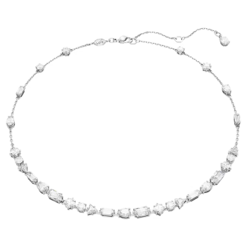 Mesmera necklace Mixed cuts Scattered design White Rhodium plated
