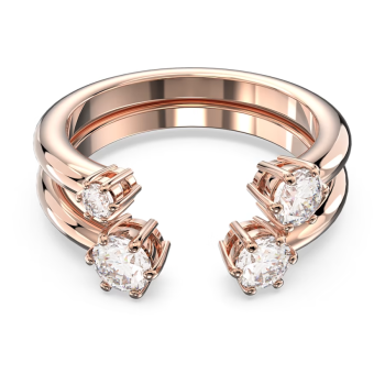 Constella ring Set (2) Round cut White Rose gold-tone plated