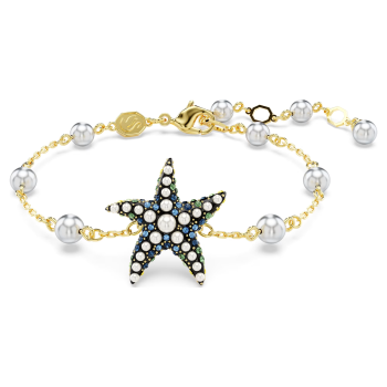Idyllia bracelet Crystal pearls Starfish Multicolored Gold-tone plated