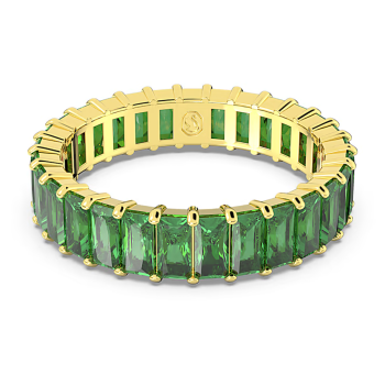 Matrix ring Baguette cut Green Gold-tone plated