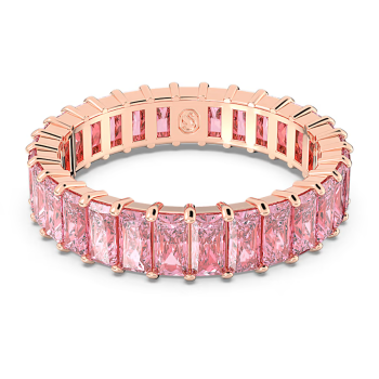 Matrix ring Baguette cut Pink Rose gold-tone plated