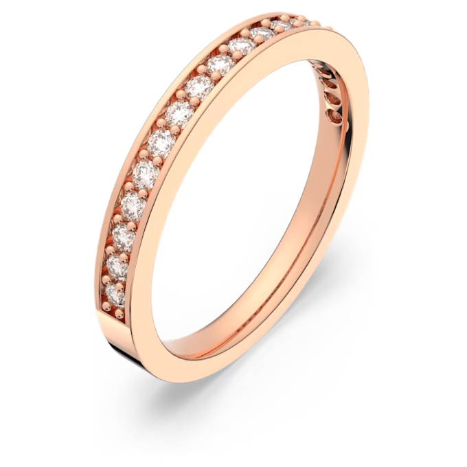 Rare ring White Rose gold-tone plated