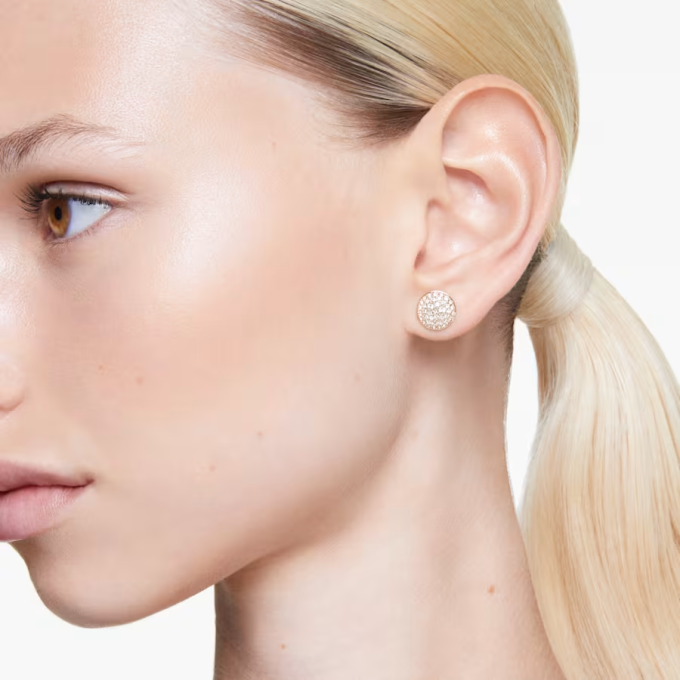 Meteora stud earrings White Gold-tone plated