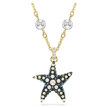 Idyllia pendant Crystal pearls Starfish Multicolored Gold-tone plated
